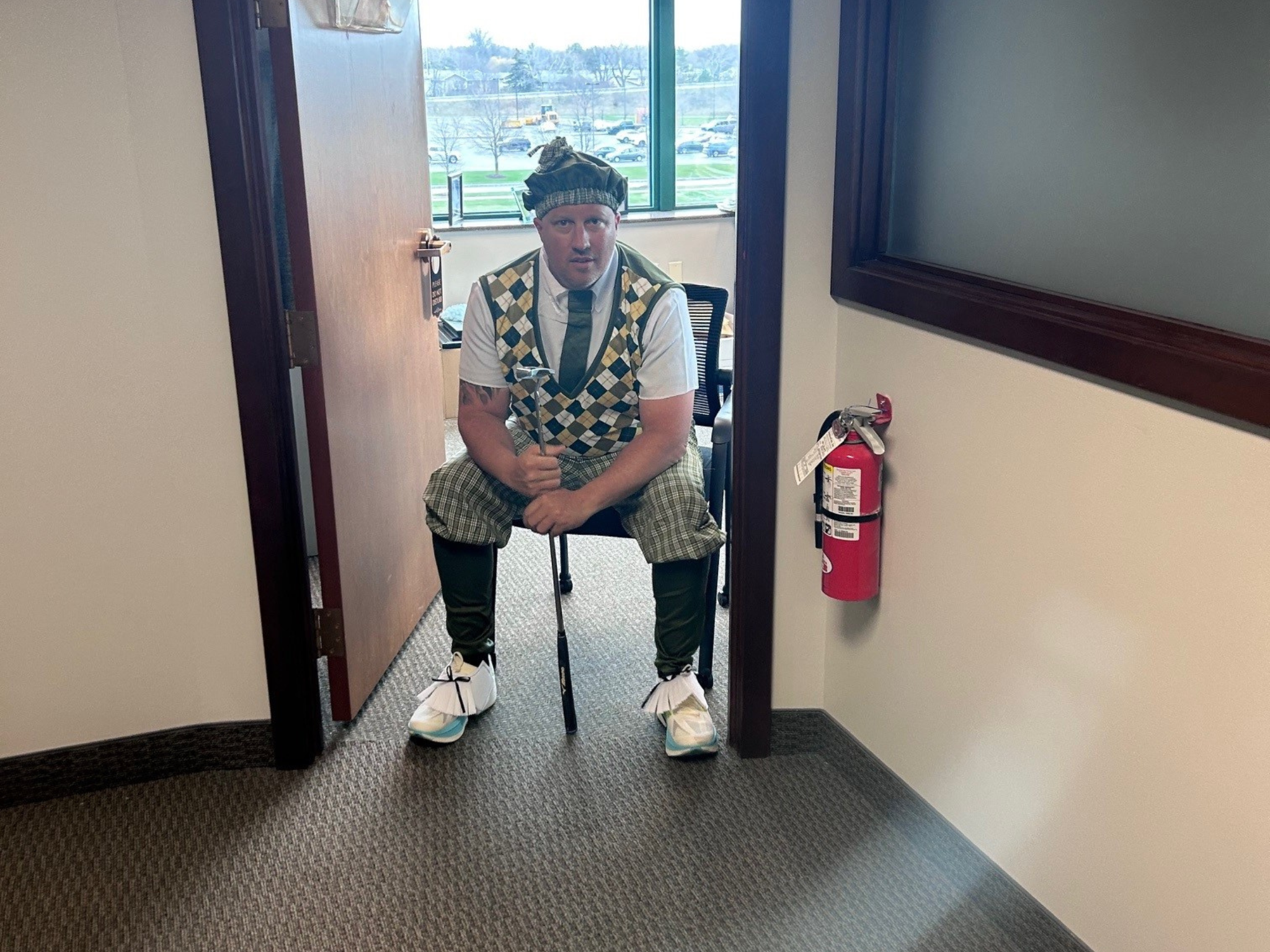 Jared hirt at in office golf event